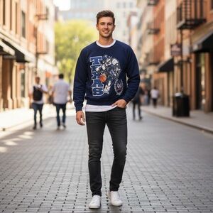 Vintage Billack Texas College Basketball Sweatshirt Bulldogs Men’s Size Medium